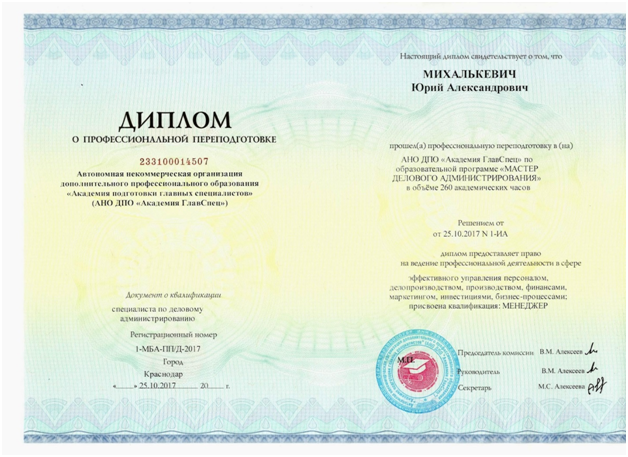 сертификат мба